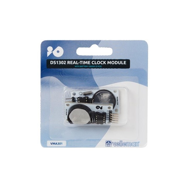 DS1302 reloj-calendario en tiempo real para Arduino con pila CR2032 (2 uds.)