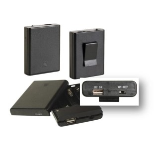 Portapilas para 4 x pila AA (con conector USB) + interruptor