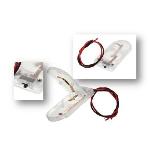 Caja para 2 pilas botón cr2032 negra o transparente con interruptor