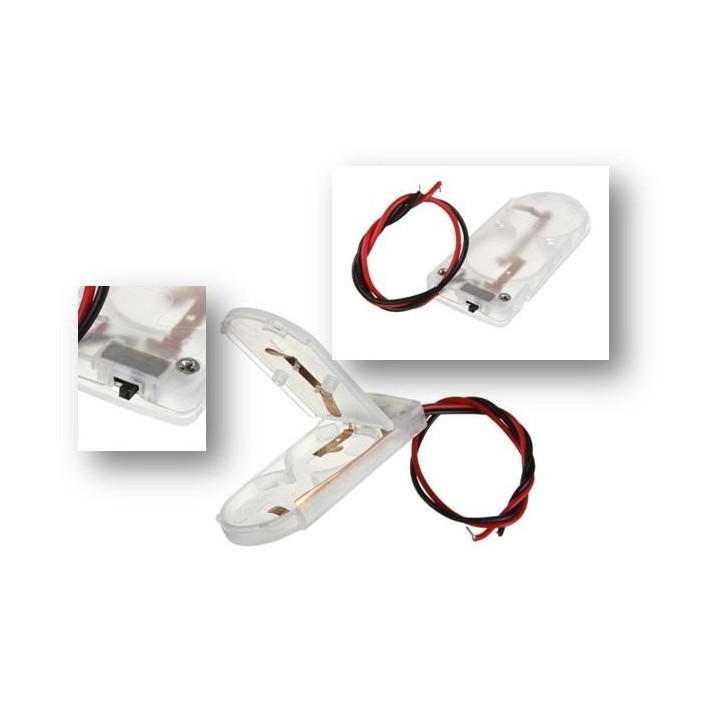 Caja para 2 pilas botón cr2032 negra o transparente con interruptor