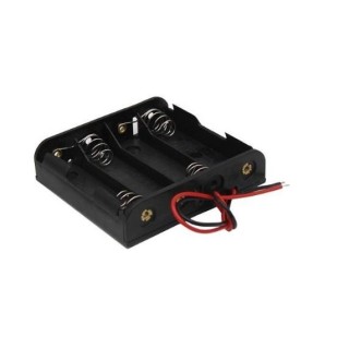 Portapilas con cable para 4 pilas AA o LR06 de 1,5 V