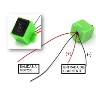 Interruptor reversible de 3 posiciones, avance /paro/retroceso