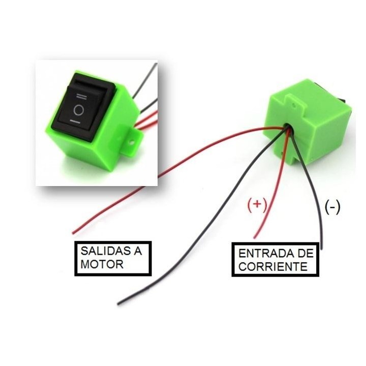 Interruptor reversible de 3 posiciones, avance /paro/retroceso