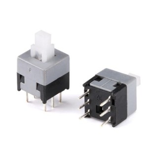Mini interruptor 8,5x8,5  pulsador de bloqueo automático de 6 pines