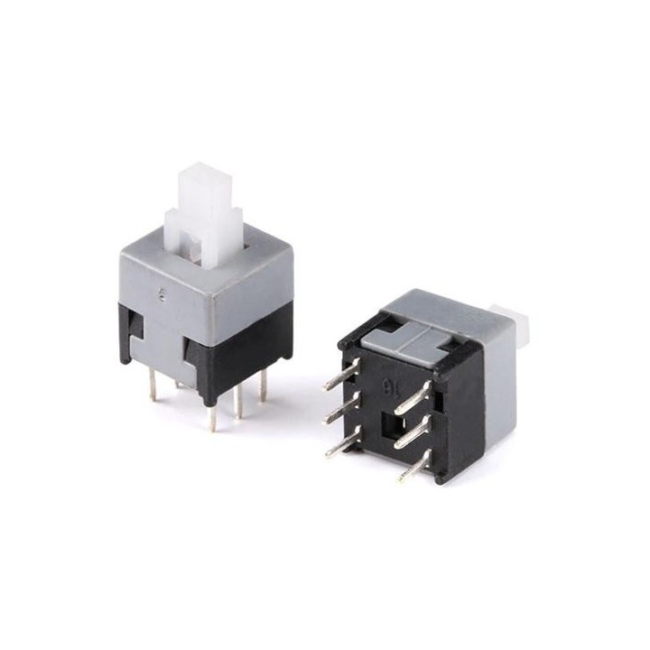 Mini interruptor 8,5x8,5  pulsador de bloqueo automático de 6 pines