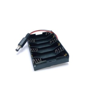 Portapilas con cable para 6 pilas AA o LR6 de 1,5 V