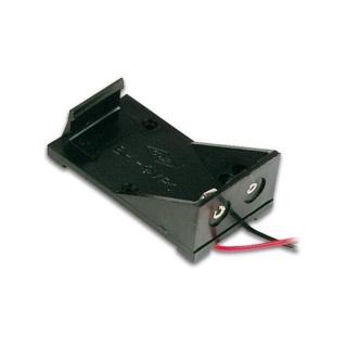 Portapilas con cable para 1 pila 6LR61 o 6F22 de 9 V