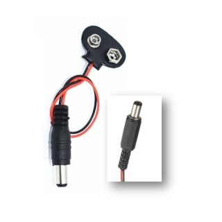 Conector clip pila 9v DC a conector Jack para Arduino
