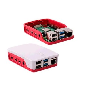 Caja Raspberry pi 4 oficial blanco y rojo frambuesa