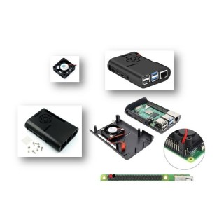 Caja de PVC para Raspberry Pi 4 con ventilador, de color negro