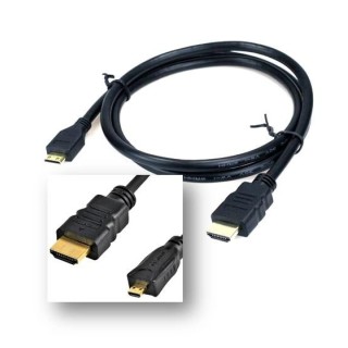 Conjunto de cables de audio/vídeo, HDMI micro macho, HDMI macho, 3.28 FT, 1M
