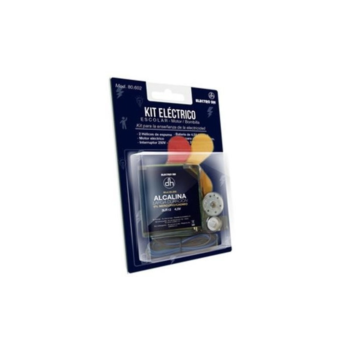 Kit escolar eléctrico con bombilla, motor y hélices de espuma
