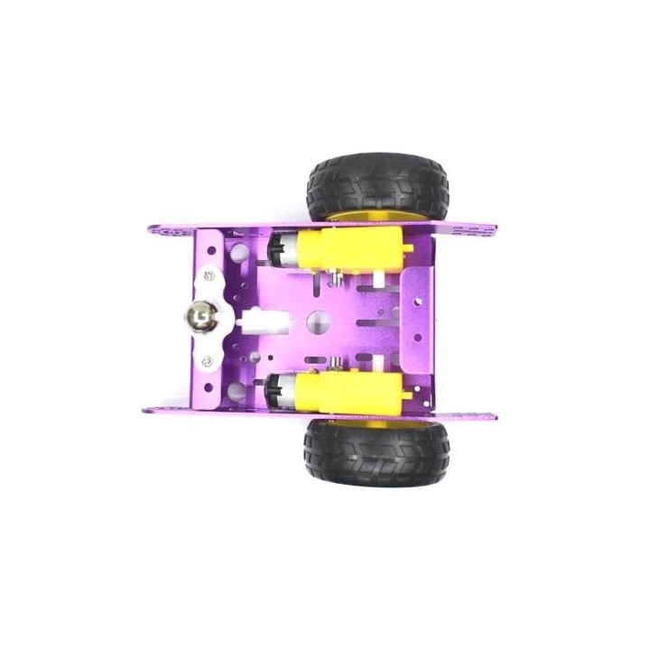 Kit DIY chasis de coche robot inteligente MBOT de aluminio púrpura 2WD