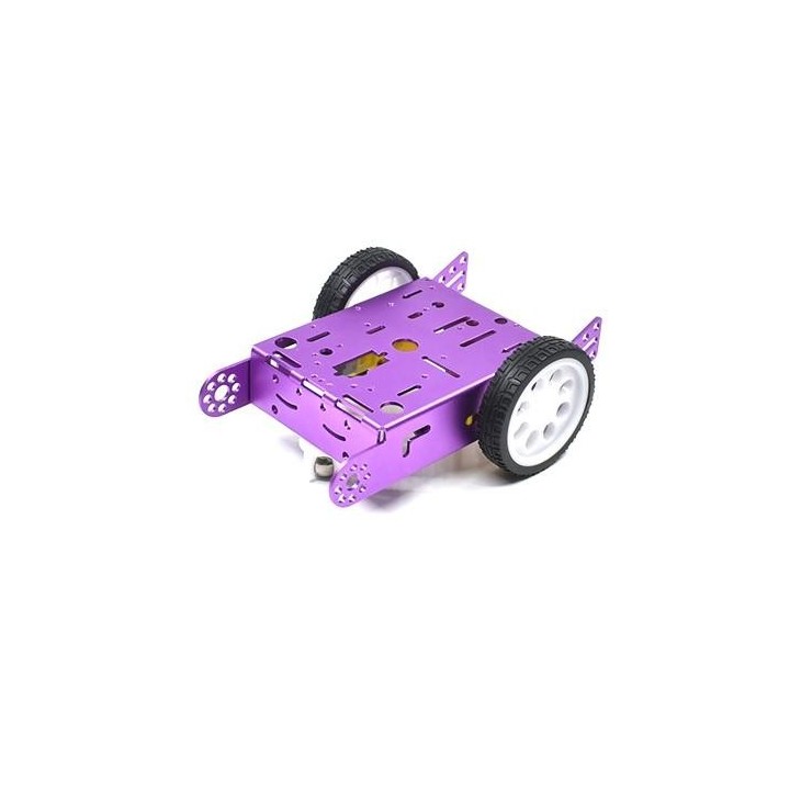 Kit DIY chasis de coche robot inteligente MBOT de aluminio púrpura 2WD
