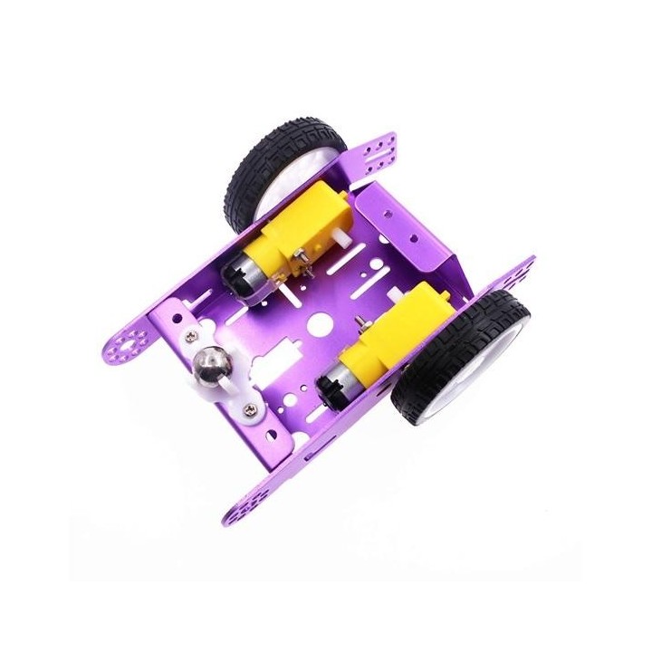 Kit DIY chasis de coche robot inteligente MBOT de aluminio púrpura 2WD