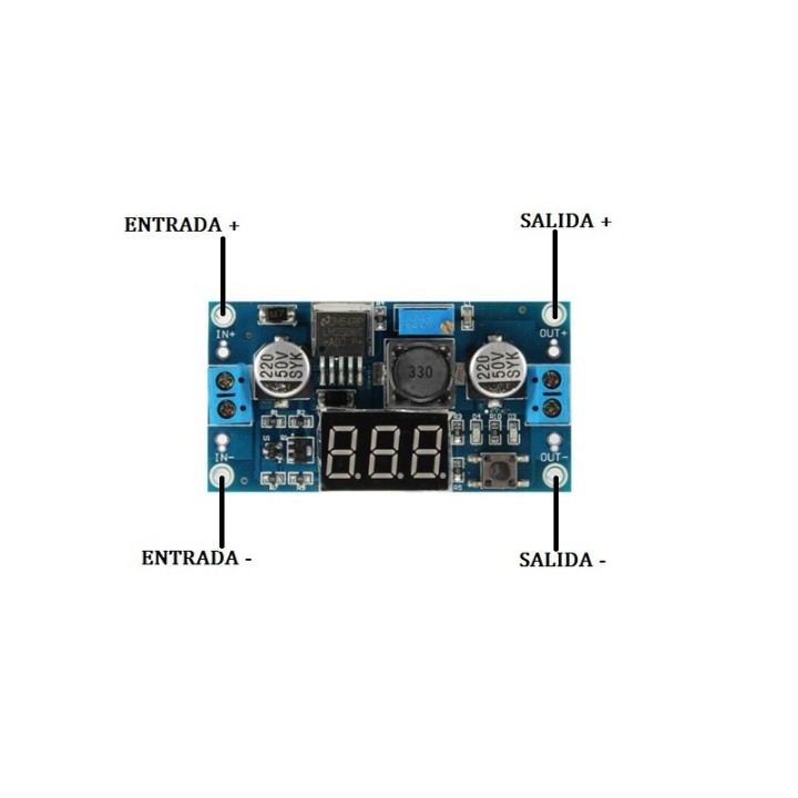 Módulo LM2596 reductor de voltaje ajustable con pantalla