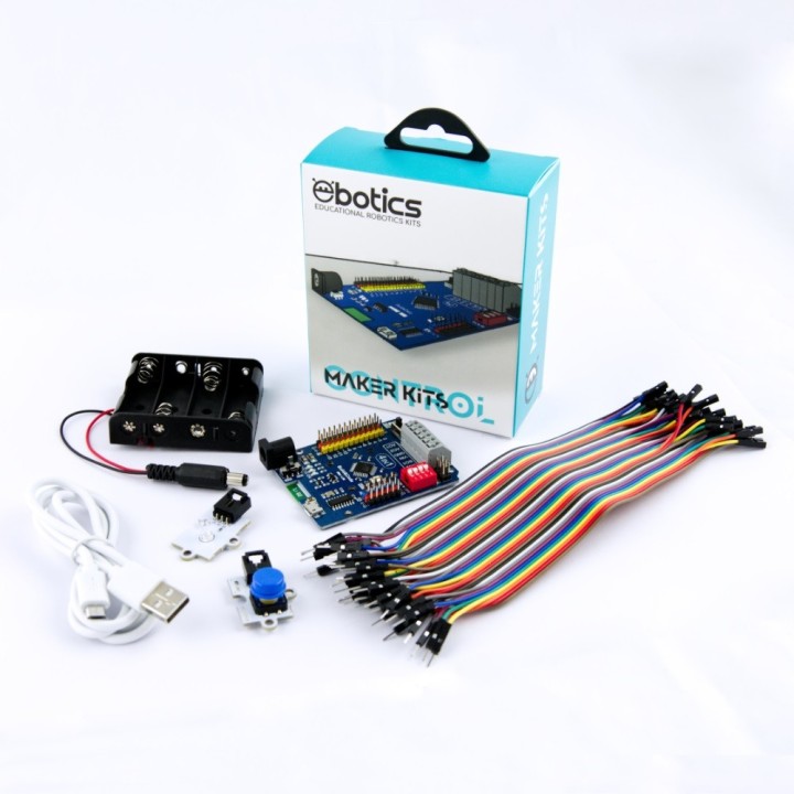 Maker control kit Ebotics robótica y programación, componentes electrónicos