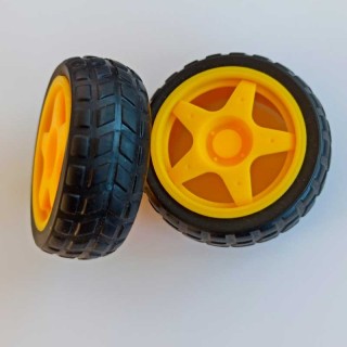 Rueda goma de 65mm para robot Arduino