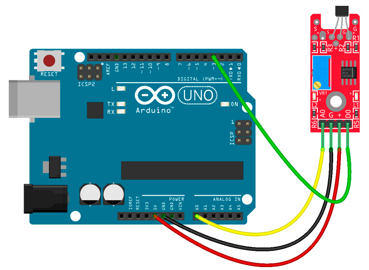 Conexión del sensor KY-0024 con Arduino